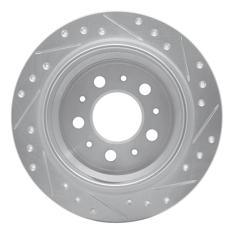 Volvo S70 Brake Rotor (1) - Rear Left - R1 Concepts - Drilled & Slotted - Silver - `98-`00